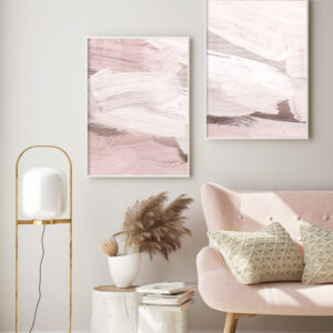 Illustrative and abstract poster design in soft colors