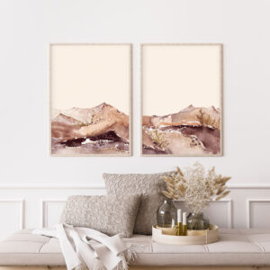 Illustrative and abstract poster design in soft colors