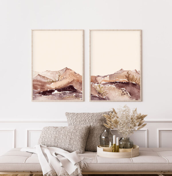 Illustrative and abstract poster design in soft colors