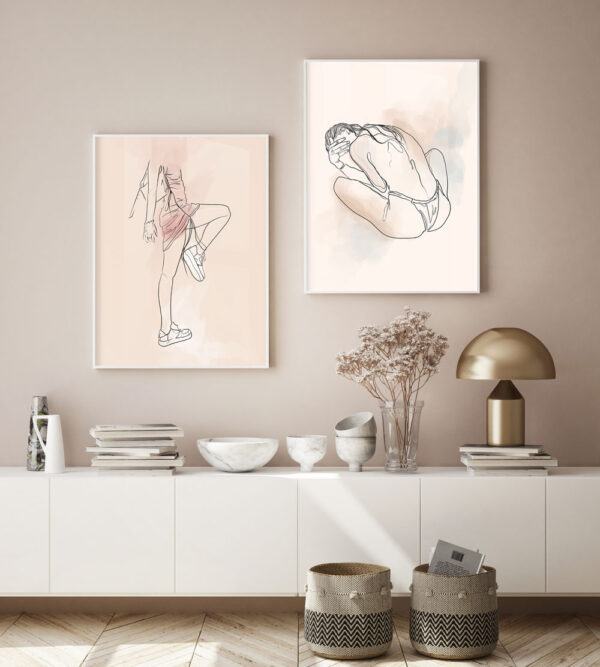 Illustrative and abstract poster design in soft colors