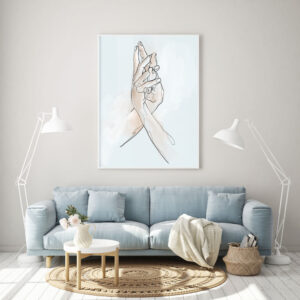 Illustrative and abstract poster design in soft colors