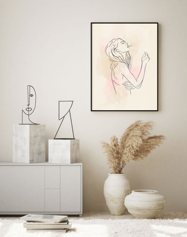 Illustrative and abstract poster design in soft colors