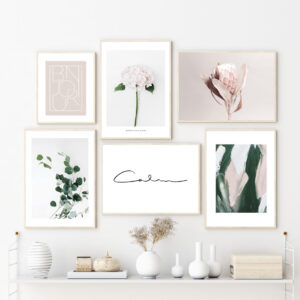 Illustrative and abstract poster design in soft colors