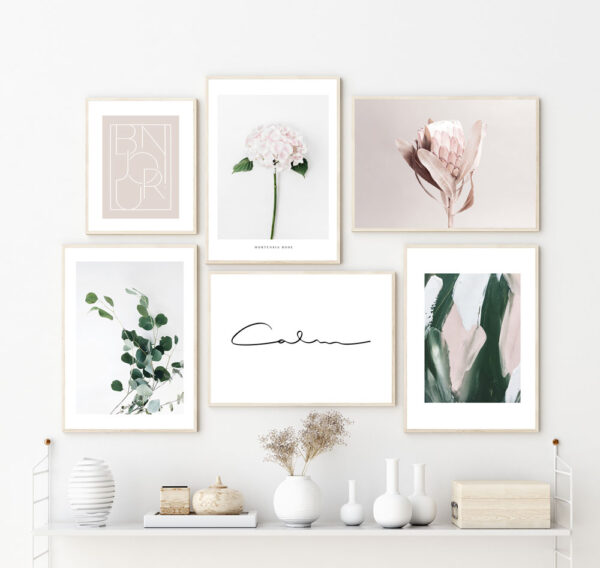 Illustrative and abstract poster design in soft colors