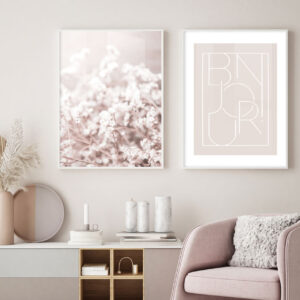 Illustrative and abstract poster design in soft colors