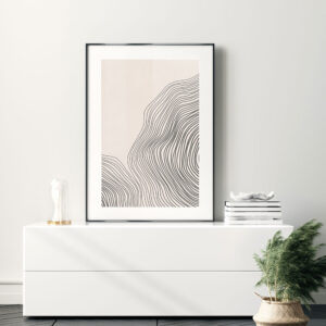 Illustrative and abstract poster design in soft colors