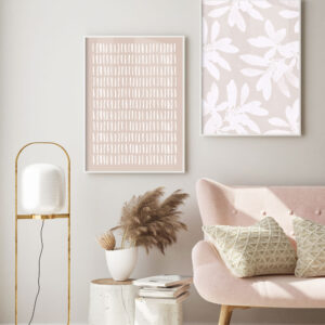 Illustrative and abstract poster design in soft colors