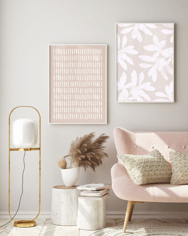 Illustrative and abstract poster design in soft colors