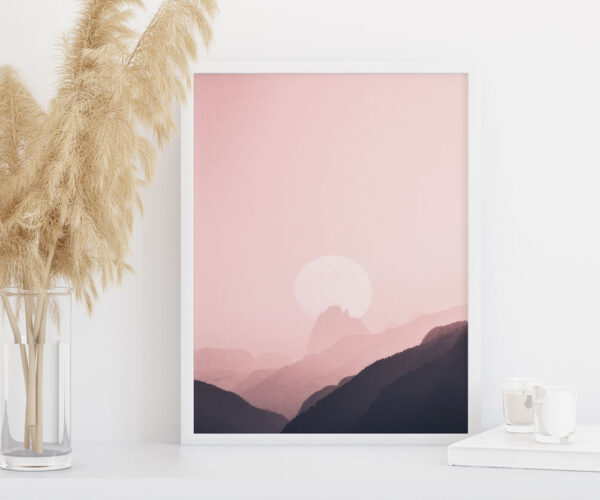 Illustrative and abstract poster design in soft colors