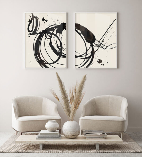 Illustrative and abstract poster design in soft colors