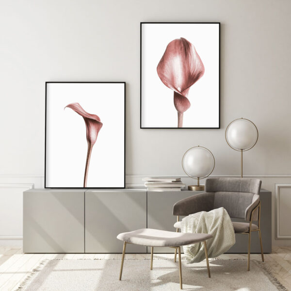 Illustrative and abstract poster design in soft colors