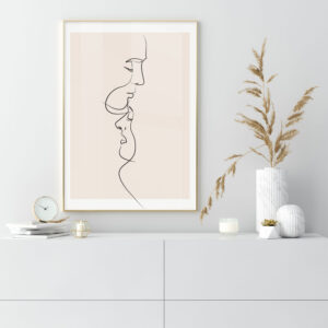 Illustrative and abstract poster design in soft colors