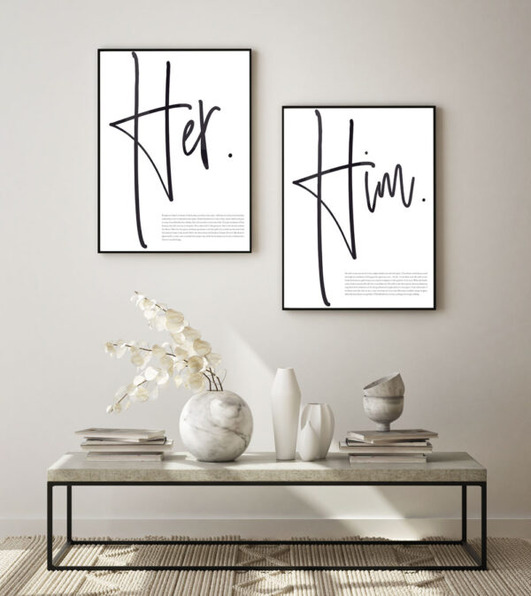 Illustrative and abstract poster design in soft colors