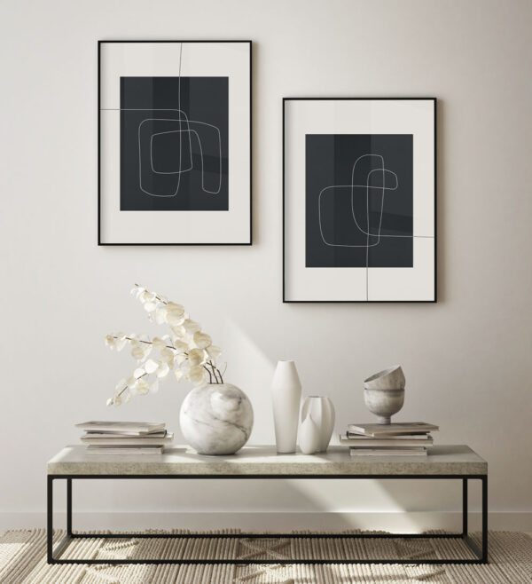 Illustrative and abstract poster design in soft colors