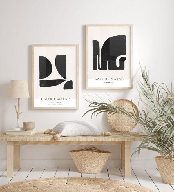 Illustrative and abstract poster design in soft colors