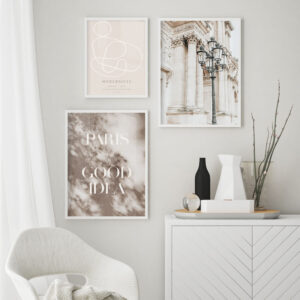 Illustrative and abstract poster design in soft colors