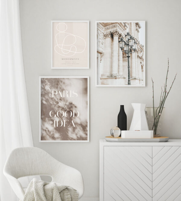 Illustrative and abstract poster design in soft colors