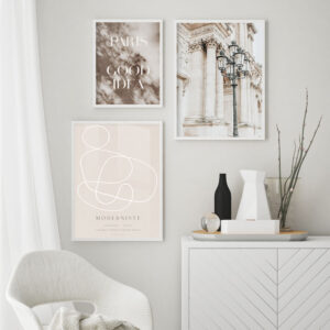 Illustrative and abstract poster design in soft colors