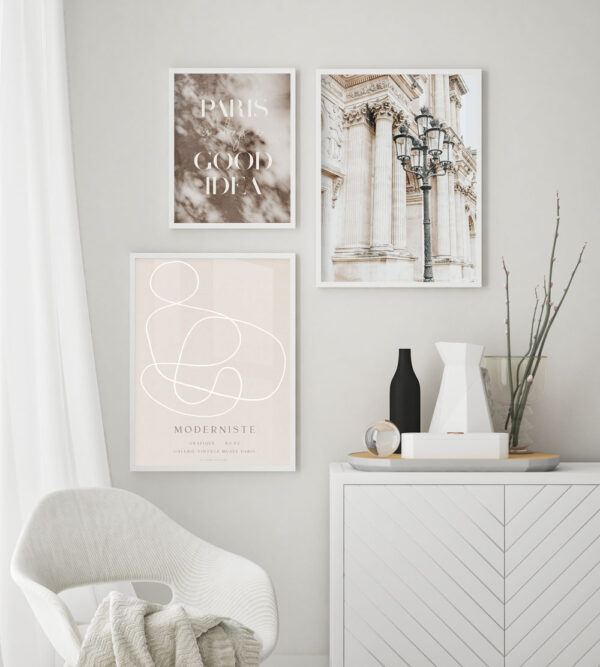 Illustrative and abstract poster design in soft colors