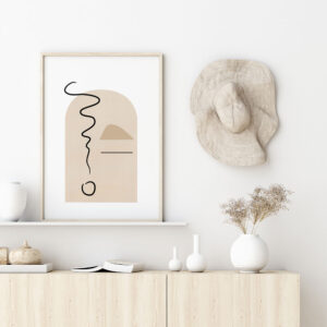 Illustrative and abstract poster design in soft colors