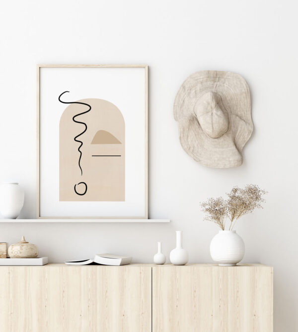 Illustrative and abstract poster design in soft colors