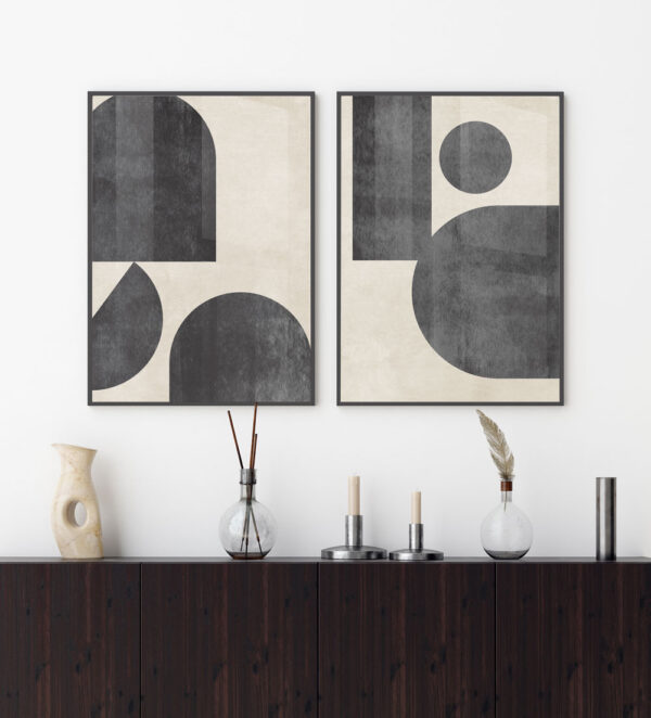 Illustrative and abstract poster design in soft colors