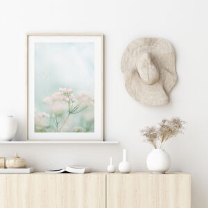 Illustrative and abstract poster design in soft colors