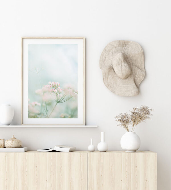 Illustrative and abstract poster design in soft colors