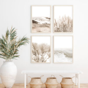 Illustrative nature and scenery poster in soft colors