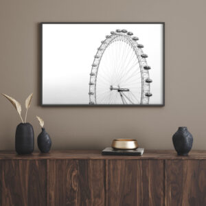 Ferris wheel poster in black and white colors