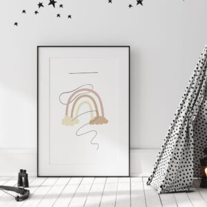 Illustrative and abstract poster design in soft colors