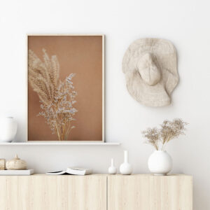 Illustrative and abstract poster design in soft colors