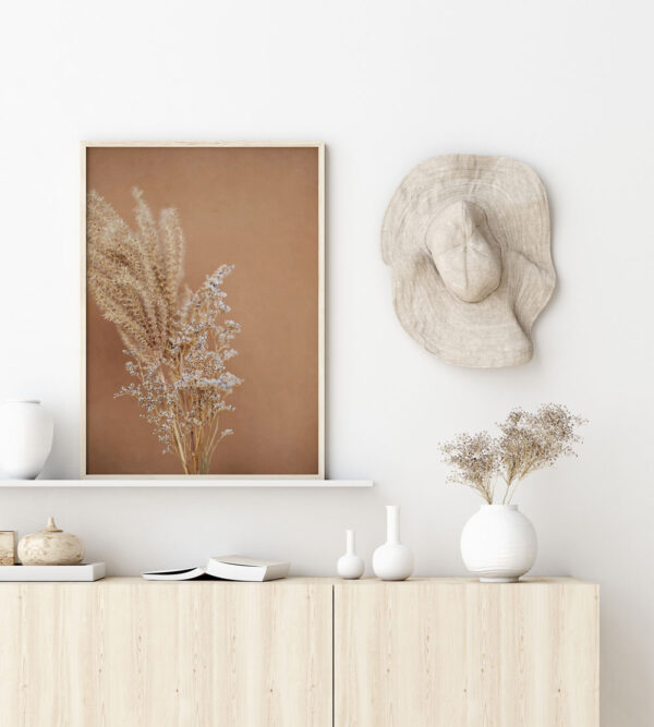 Illustrative and abstract poster design in soft colors