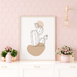 Illustrative and abstract poster design in soft colors