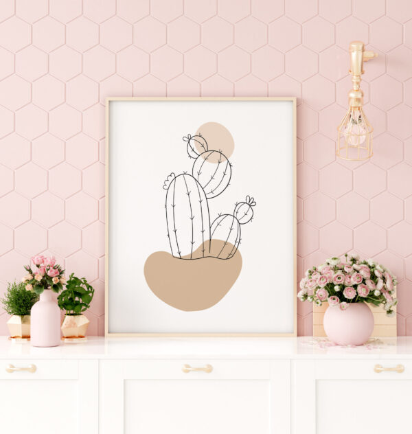 Illustrative and abstract poster design in soft colors