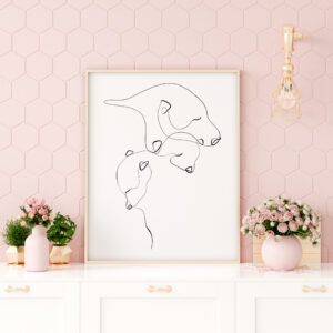 Illustrative and abstract poster design in soft colors