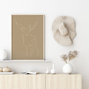 Illustrative and abstract poster design in soft colors