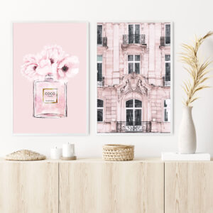 Illustrative and abstract poster design in soft colors