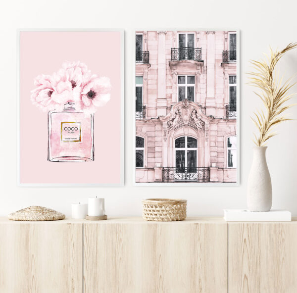 Illustrative and abstract poster design in soft colors