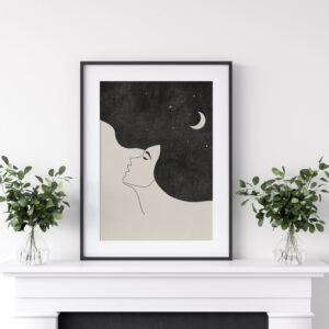 Illustrative and abstract poster design in soft colors