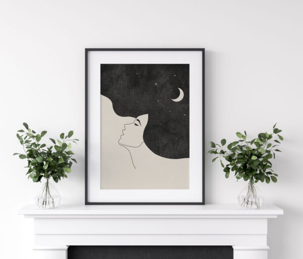 Illustrative and abstract poster design in soft colors