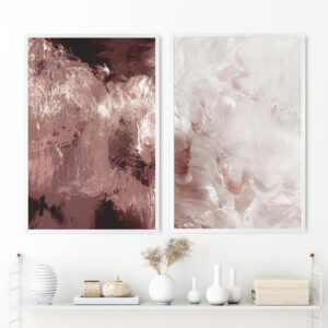 Illustrative and abstract poster design in soft colors