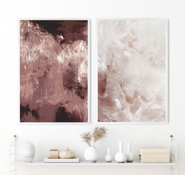 Illustrative and abstract poster design in soft colors