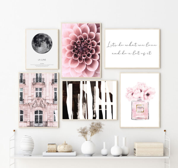 Illustrative and abstract poster design in soft colors