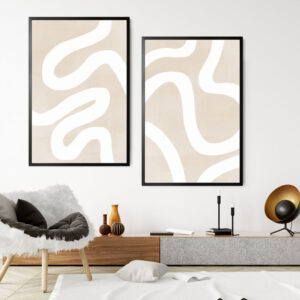 Illustrative and abstract poster design in soft colors