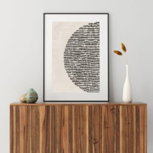 Illustrative and abstract poster design in soft colors