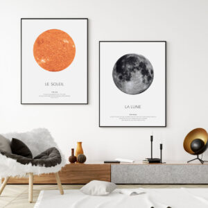 Illustrative and abstract poster design in soft colors