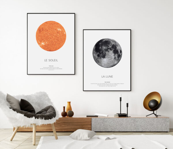 Illustrative and abstract poster design in soft colors