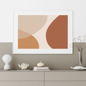 Illustrative and abstract poster design in soft colors