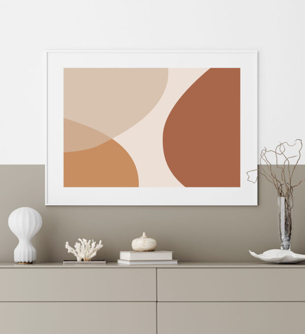 Illustrative and abstract poster design in soft colors